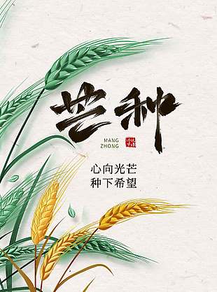 心向光芒種下希望芒種節(jié)氣宣傳海報(bào)
