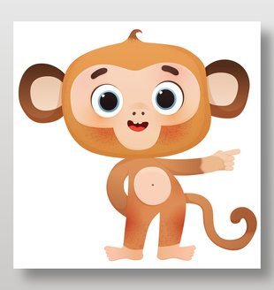 可愛小猴子形象插畫設(shè)計