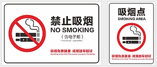 禁止吸煙警示標識矢量圖