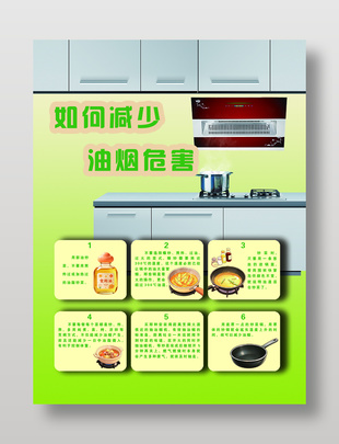 如何减少油烟危害科普海报设计