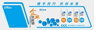 企业文化园蓝色展板设计