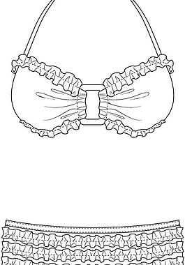 服装平面图 泳装图片