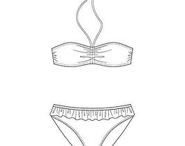 服装平面图 泳装 比基尼图片