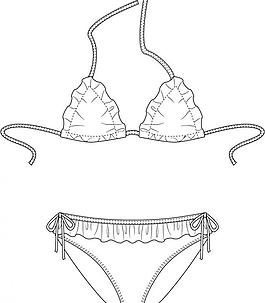 服装平面图 比基尼图片