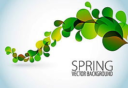 春天绿色花纹背景矢量素材