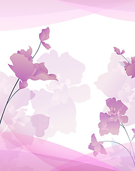 梦幻朦胧粉色花朵