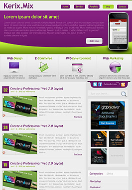 紫色外文网站模版
