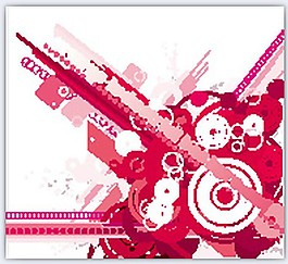 红色花纹花边装饰