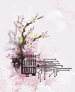 花纹 梅花 线条图片