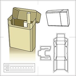 凸形简模建筑3d模型创意盒子模板含刀模服装款式模形图片max折弯形简