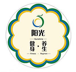 健身养生圆形贴纸图片