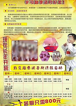 跆拳道宣传单图片