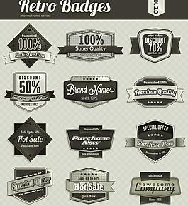 怀旧认证标签徽章图片