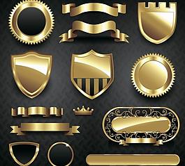 金色欧式标签 盾牌图片