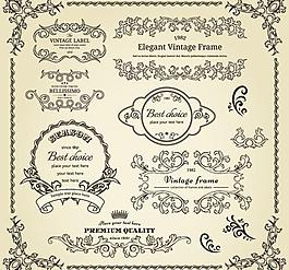 欧式花纹边框标签设计图片