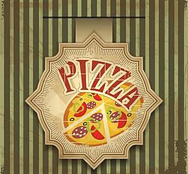怀旧比萨食品标签图片