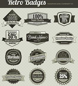 怀旧认证标签徽章图片