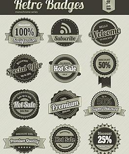 怀旧认证标签徽章图片