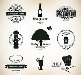 西餐厅菜单封面标志标签图片