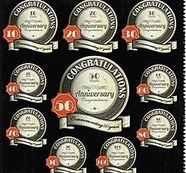 怀旧周年标签贴纸图片