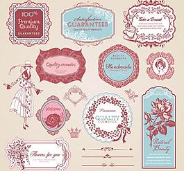 欧式花纹边框标签图片