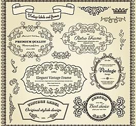 欧式花纹边框标签设计图片