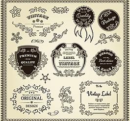 欧式花纹边框标签设计图片