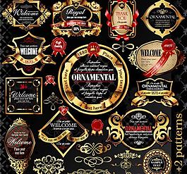 欧式花纹边框 欧式标签图片