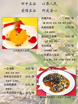 素食菜单主菜图片