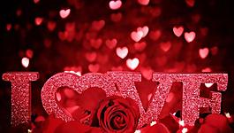 红色love艺术字图片