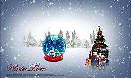 圣诞水晶球图片