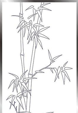 竹子背景简笔画图片