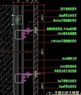 干挂石材大样图图片
