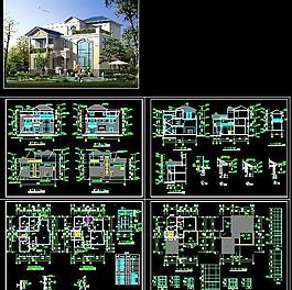 三层别墅施工图图片