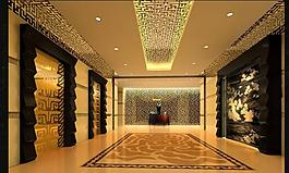 宾馆大厅效果图图片