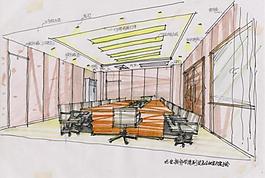 会议室手绘图图片