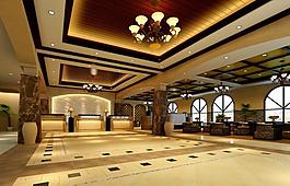 酒店大堂效果图图片