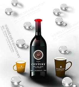 酒瓶 酒杯图片
