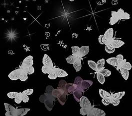 蝴蝶和星光笔刷图片