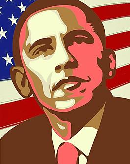 5美国陆军和奥巴马总统敬献花圈矢量 卡通  美国  奥巴马