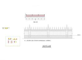 小区道路栏杆施工图 围墙护栏 dwg格式图片