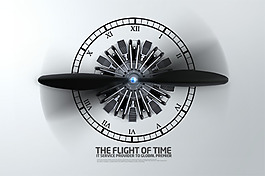 螺旋桨钟表盘创意设计PSD分层素材