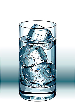 一杯冰水矢量图