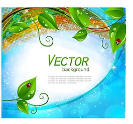 绿色植物蓝色背景图片