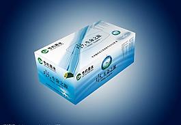 节水公益广告抽纸盒设计(包装设计展开图)图片