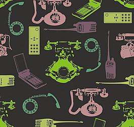 卡通通讯工具花纹底纹图片