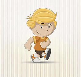 小孩奔跑图片