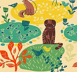 卡通背景 草原背景图片