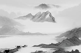 水墨山图片