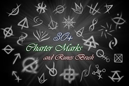 32款高清晰奇特标示符号PS笔刷